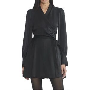 Elegant Black Silk Wrap Dress